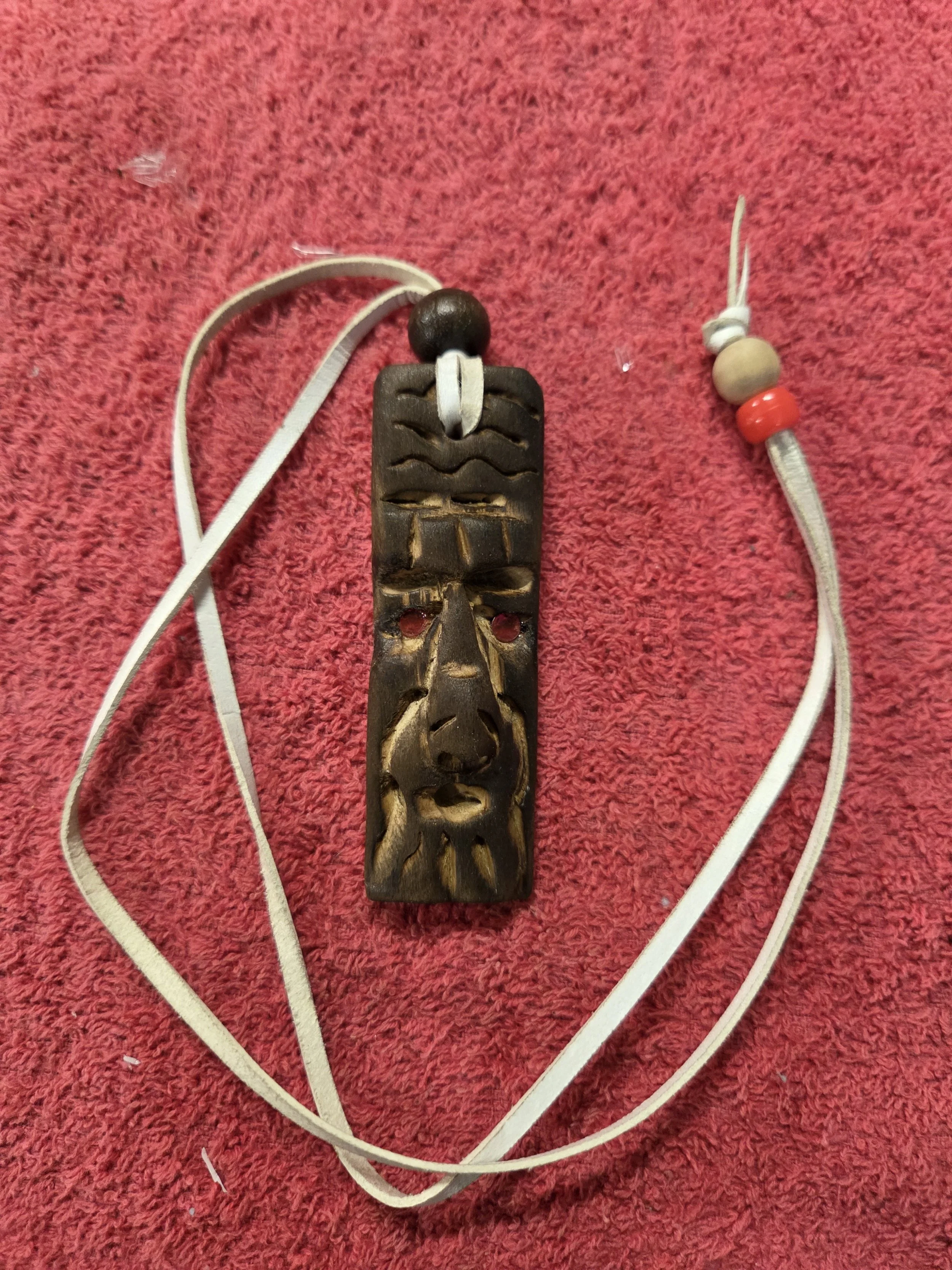 Hand Wood Carved Spirit Necklace