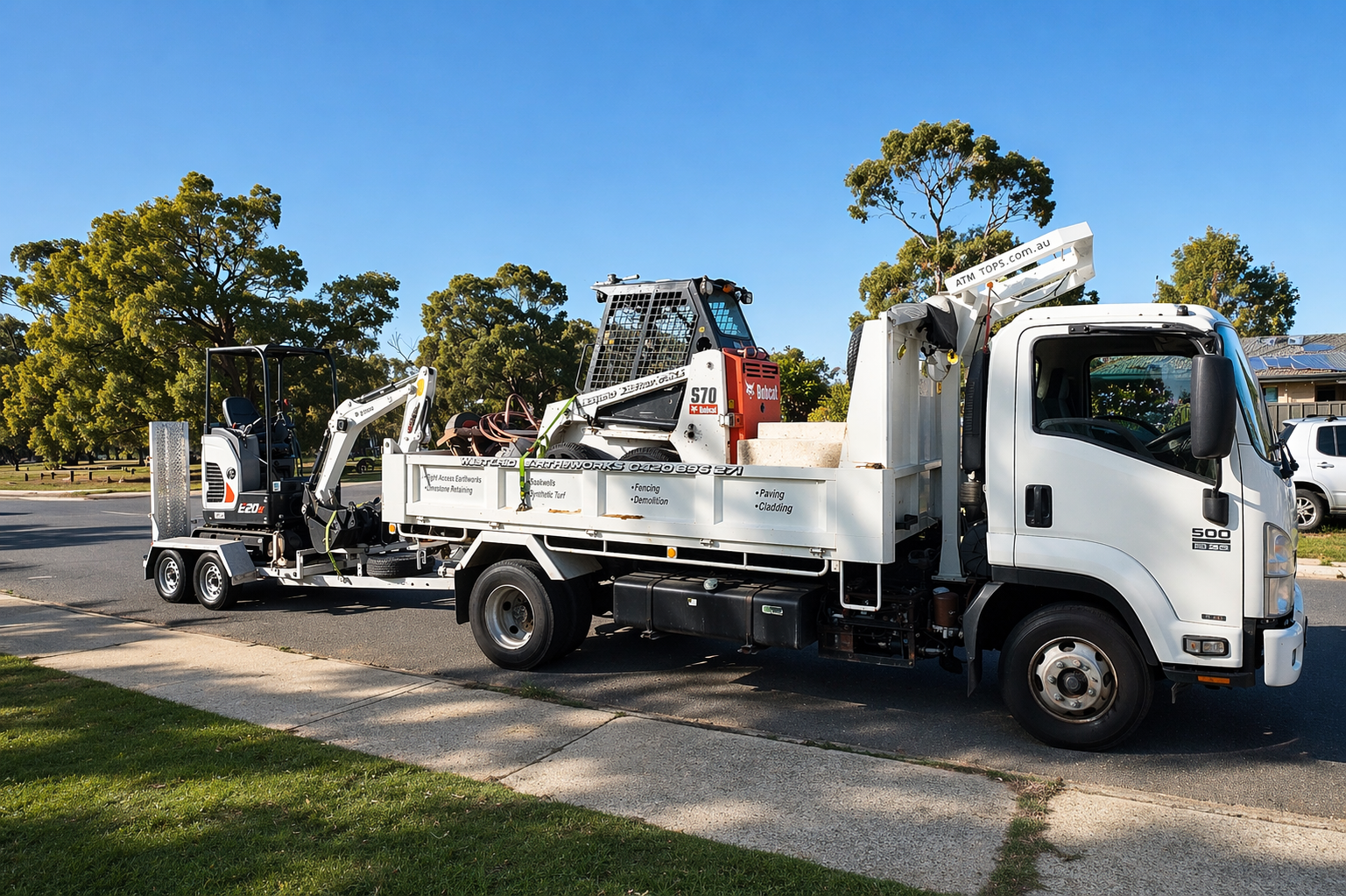 Construction truck on a sunny street.png