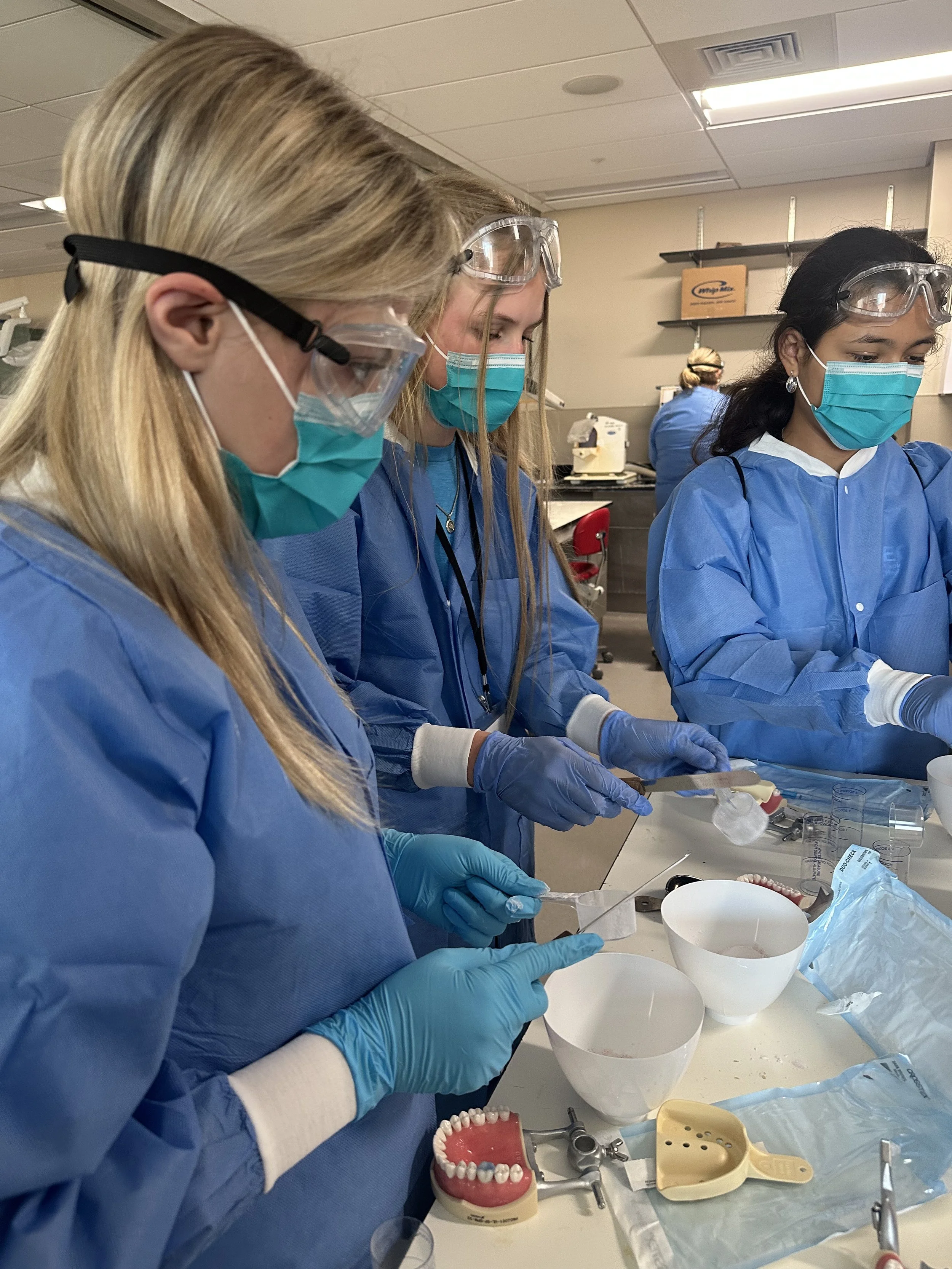 ECHO students in dental training lab