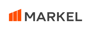 Markel logo with orange and black design