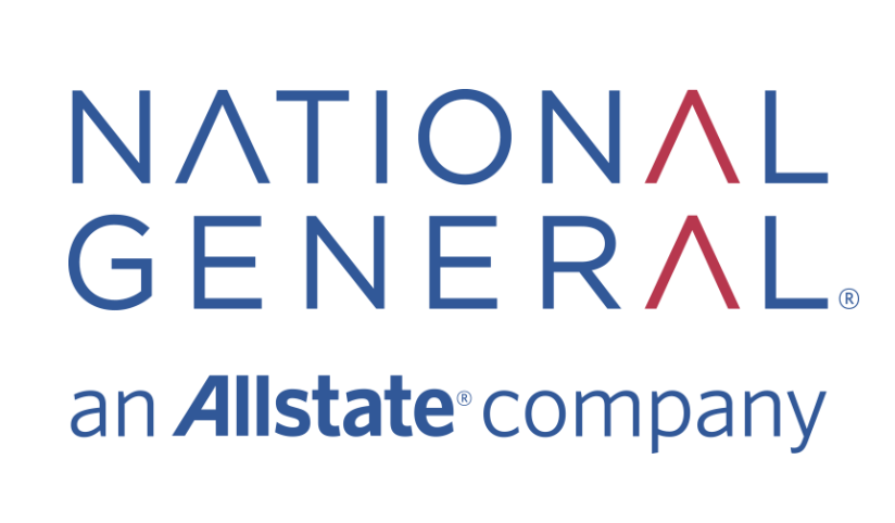 Logo of National General, an Allstate company, featuring the company name in blue and red text.