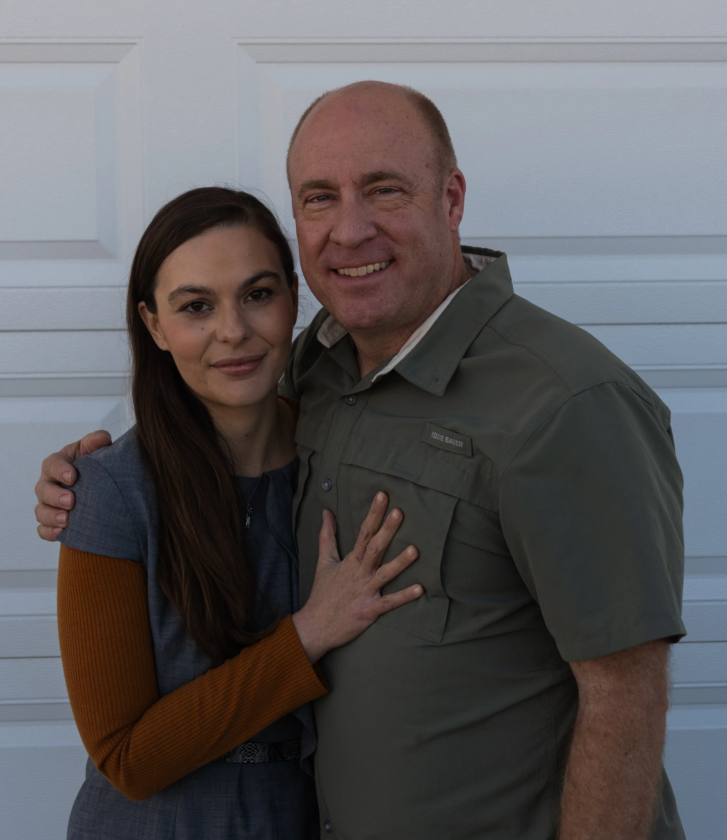 Couple's session during an outdoor session.