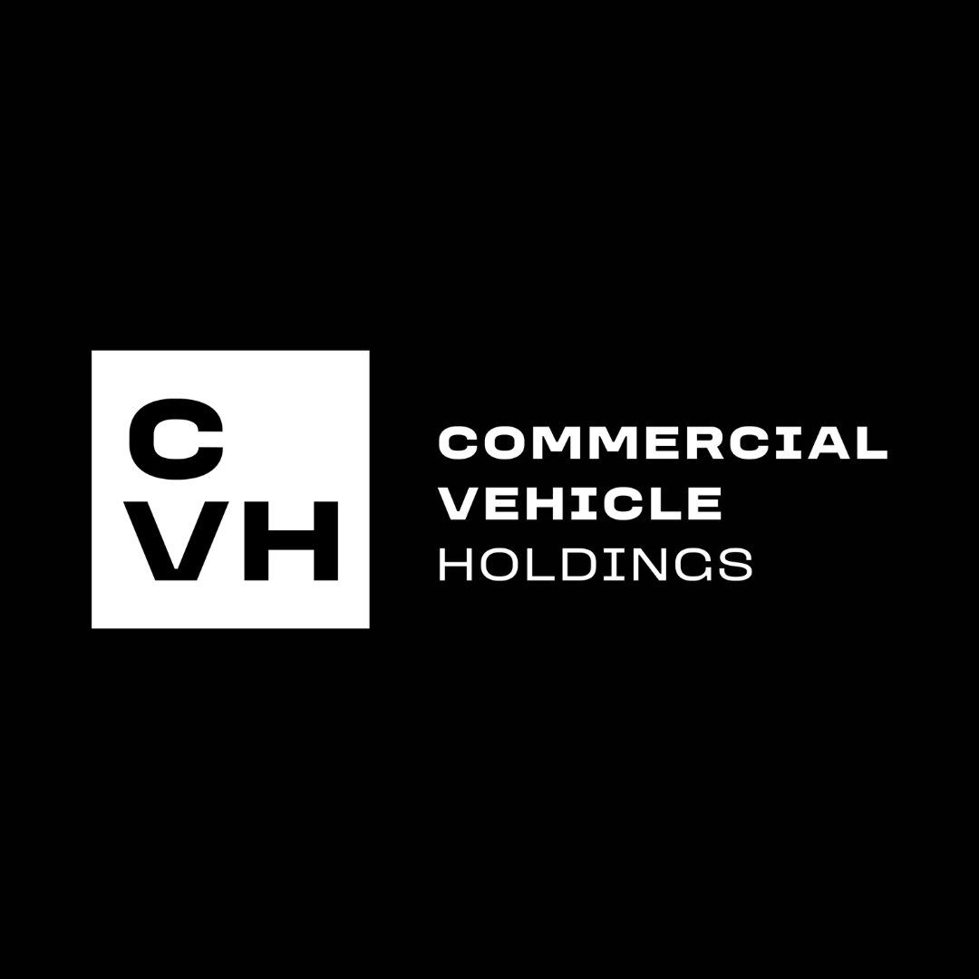 Black background with white text displaying 'CVH' logo and the words 'Commercial Vehicle Holdings'.
