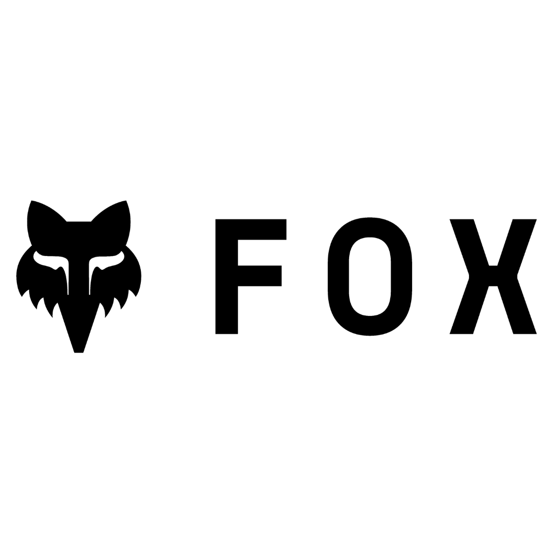 Black silhouette of a fox head with stylized facial features next to the word 'FOX' in bold black letters on a white background.