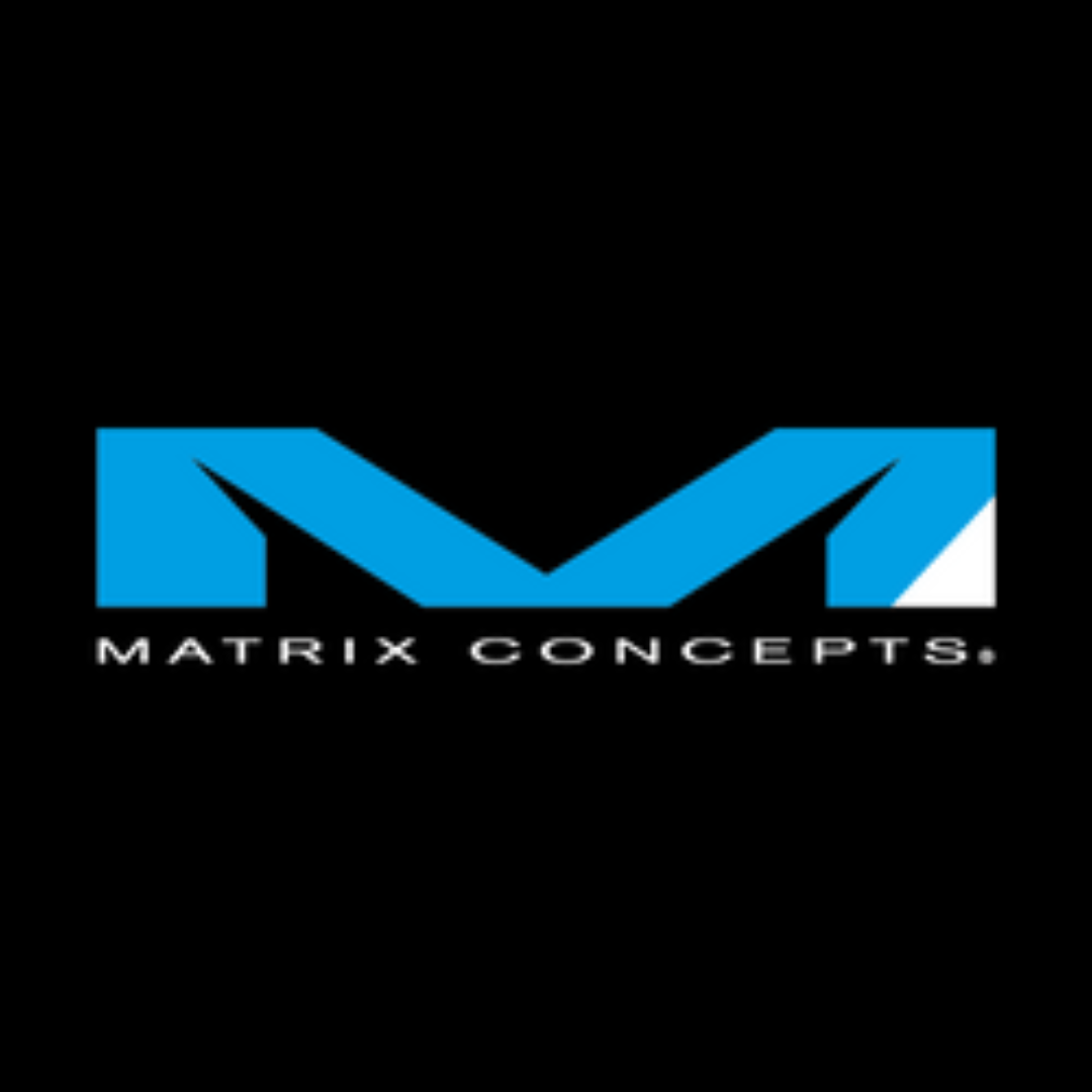 Logo of Matrix Concepts with a stylized blue 'M' and white text underneath that reads 'MATRIX CONCEPTS'.