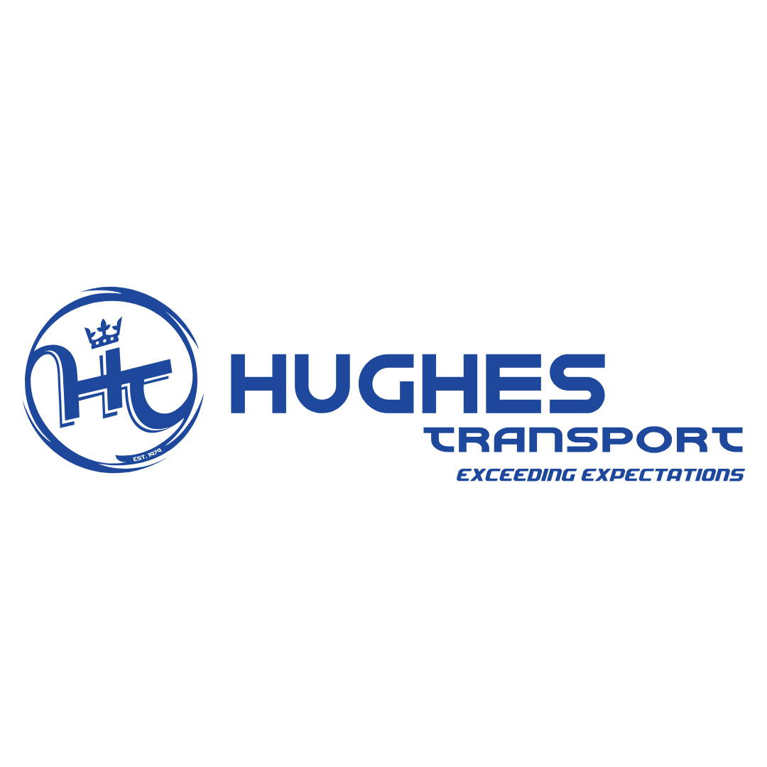 Hughes Transport company logo with the tagline 'Exceeding Expectations'.