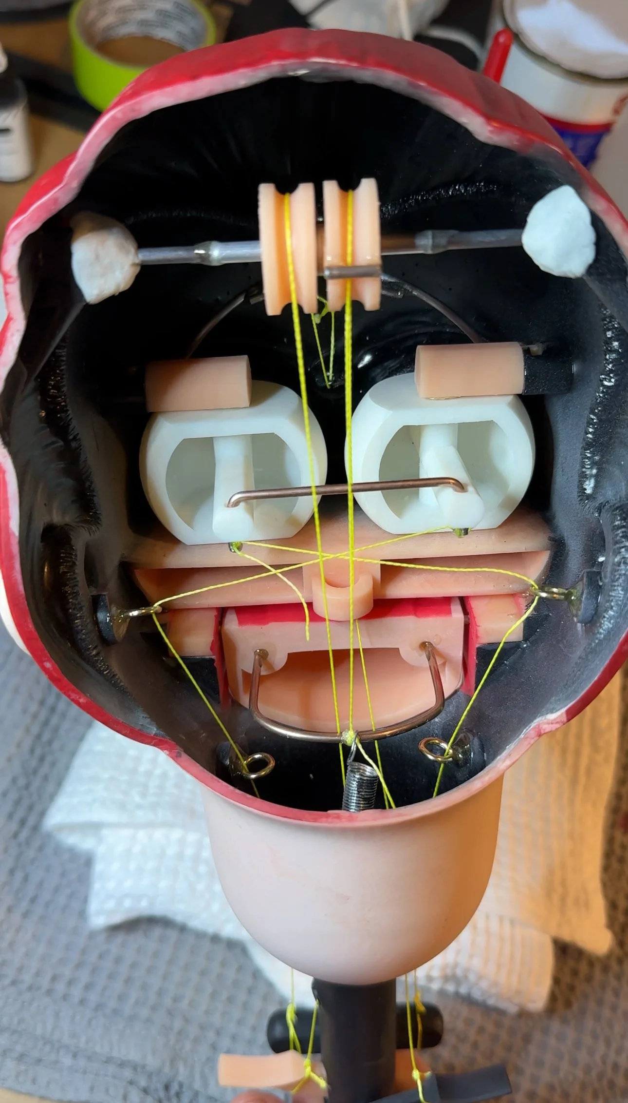 Detail of ventriloquist dummy mechs by Paul Lewis