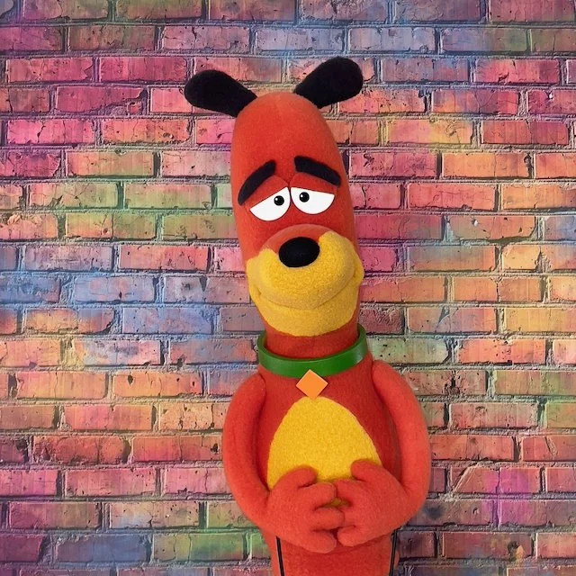 Phibius the Dog, a puppet built by Paul Lewis