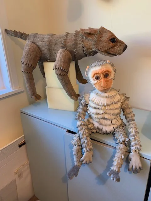 Dog and Monkey puppets by Paul Lewis for A Fine Balance