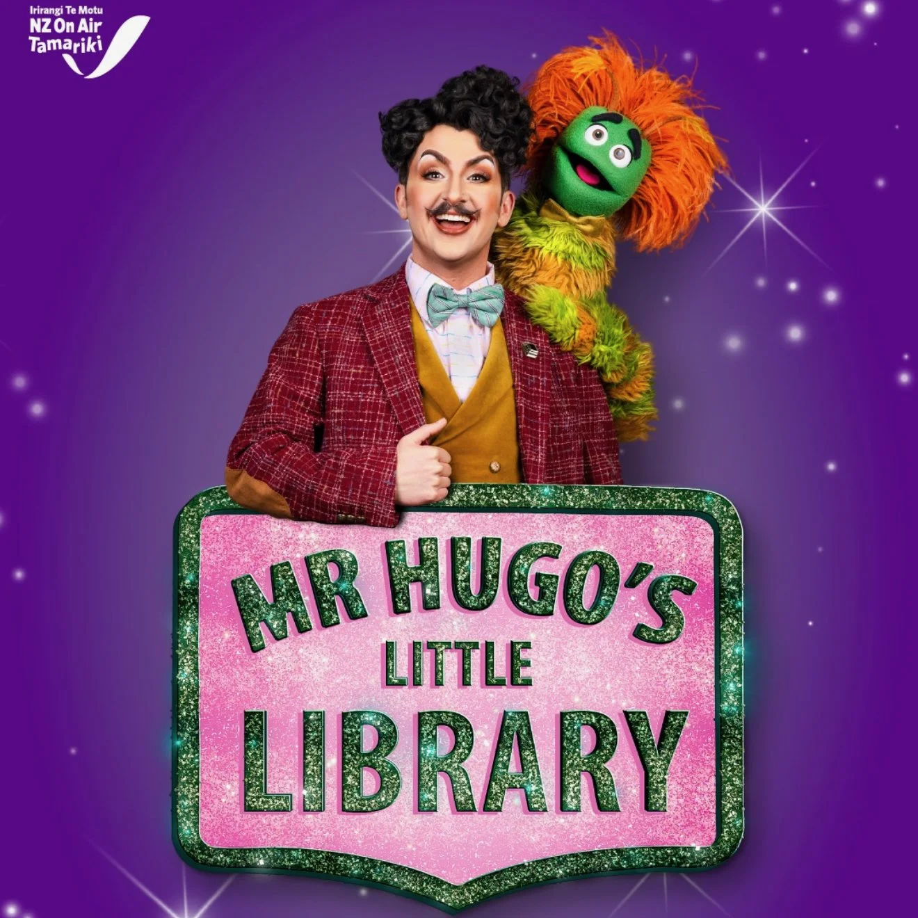 Publicity still from the children's tv show Mr Hugo's Little Library