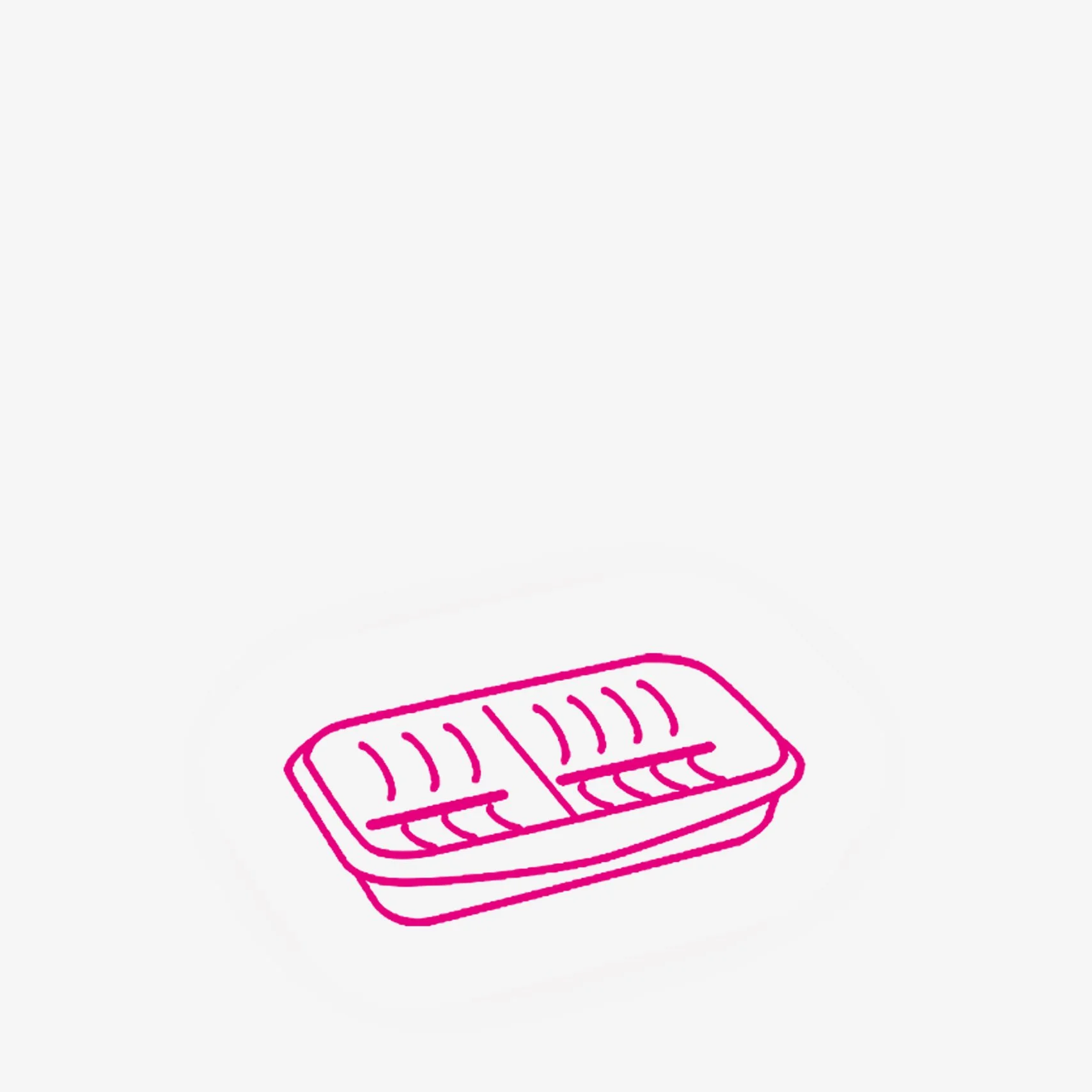 A line drawing of soap dish by clips company.