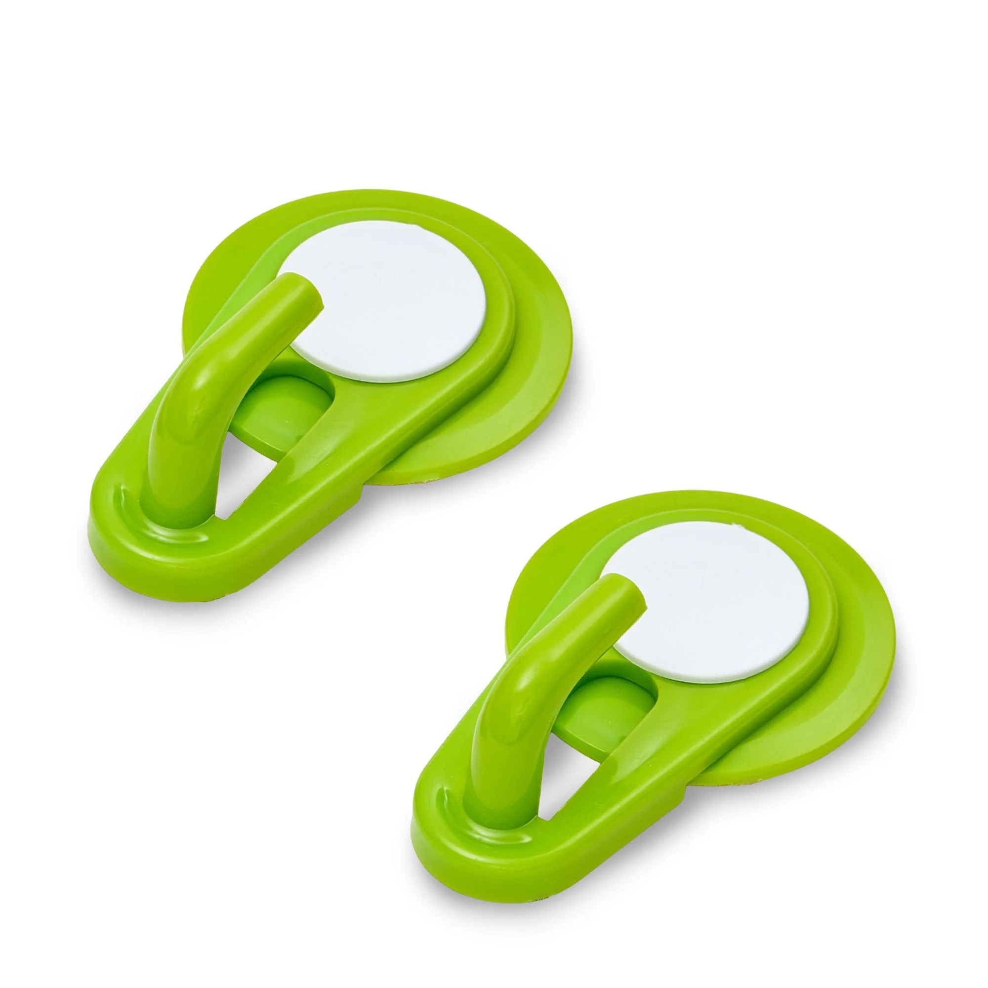 Green plastic magnifying glass and a round green frame with a mirror