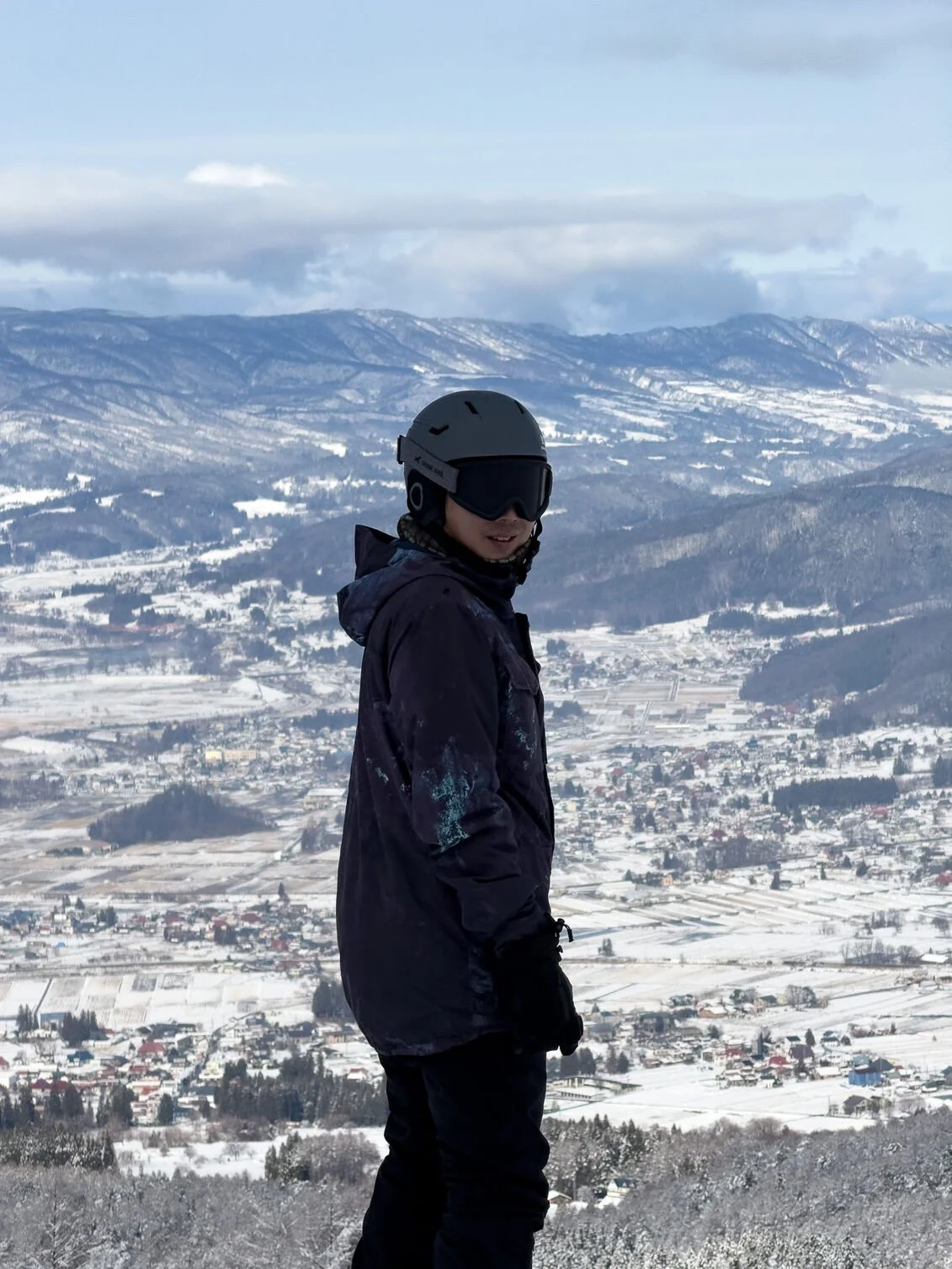 View from Mountain Top of Ski Resort in Rural Japan