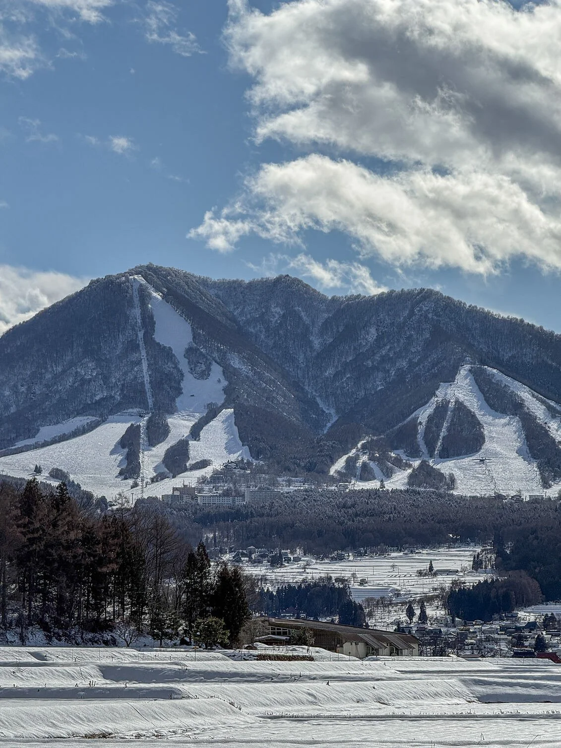 View of Ski Resort in Japan Nagano near Nozawa Onsen