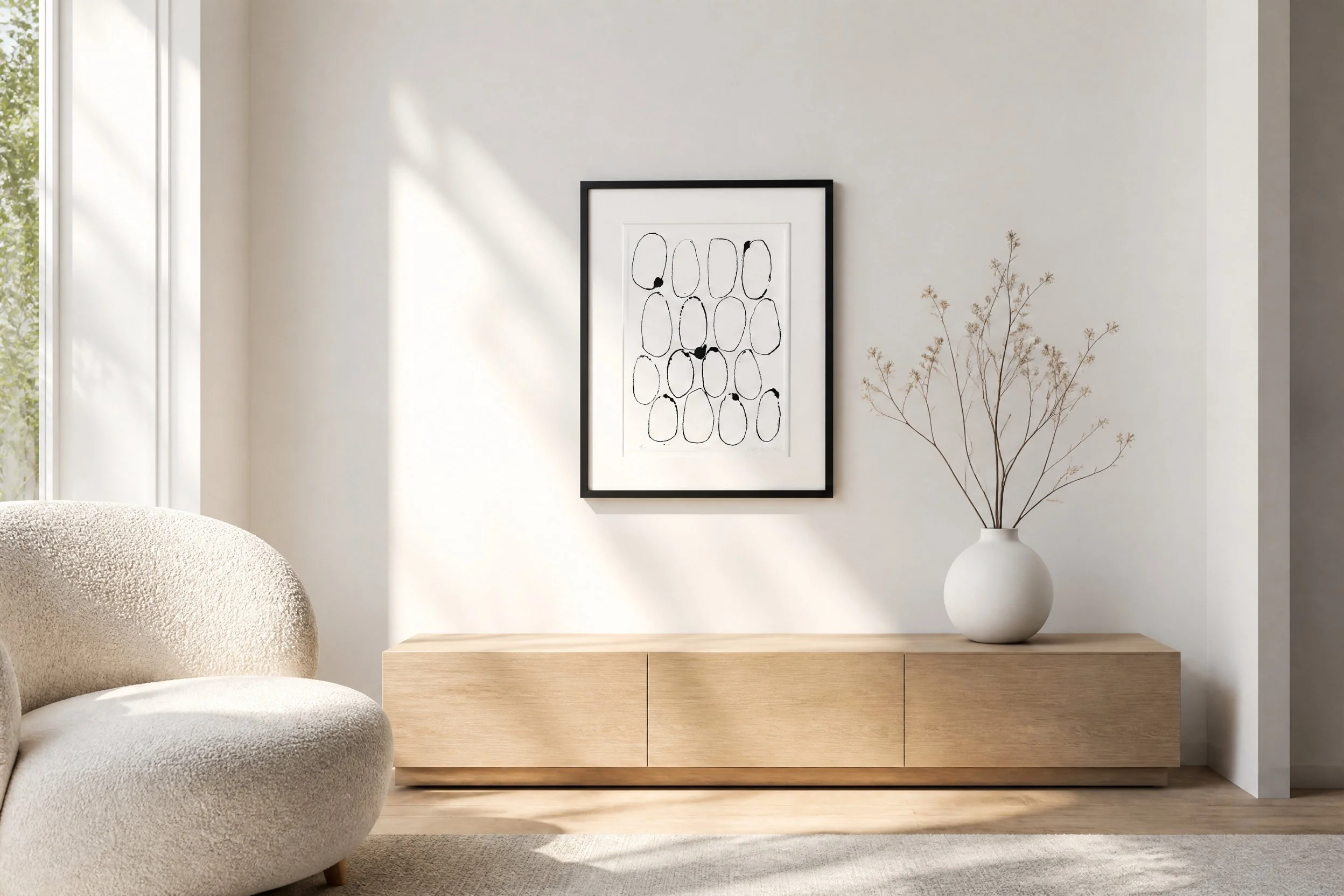 Circlet artwork in modern airy interior.jpeg