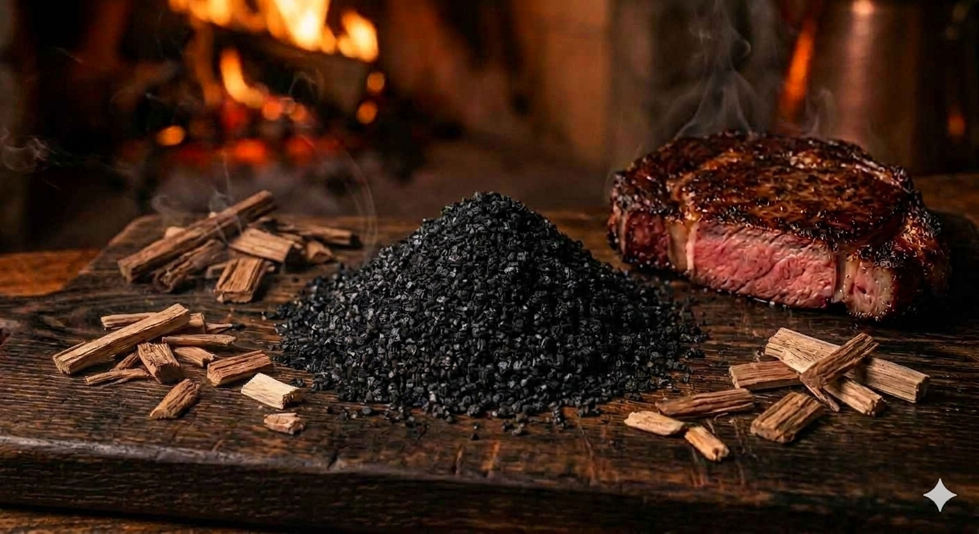 18 Hour Kiawe Smoked Volcanic Black Salt - 4oz