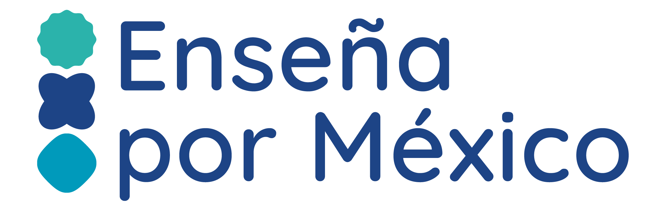 Logo de 'Enseña por México' en tonos azules y verde.