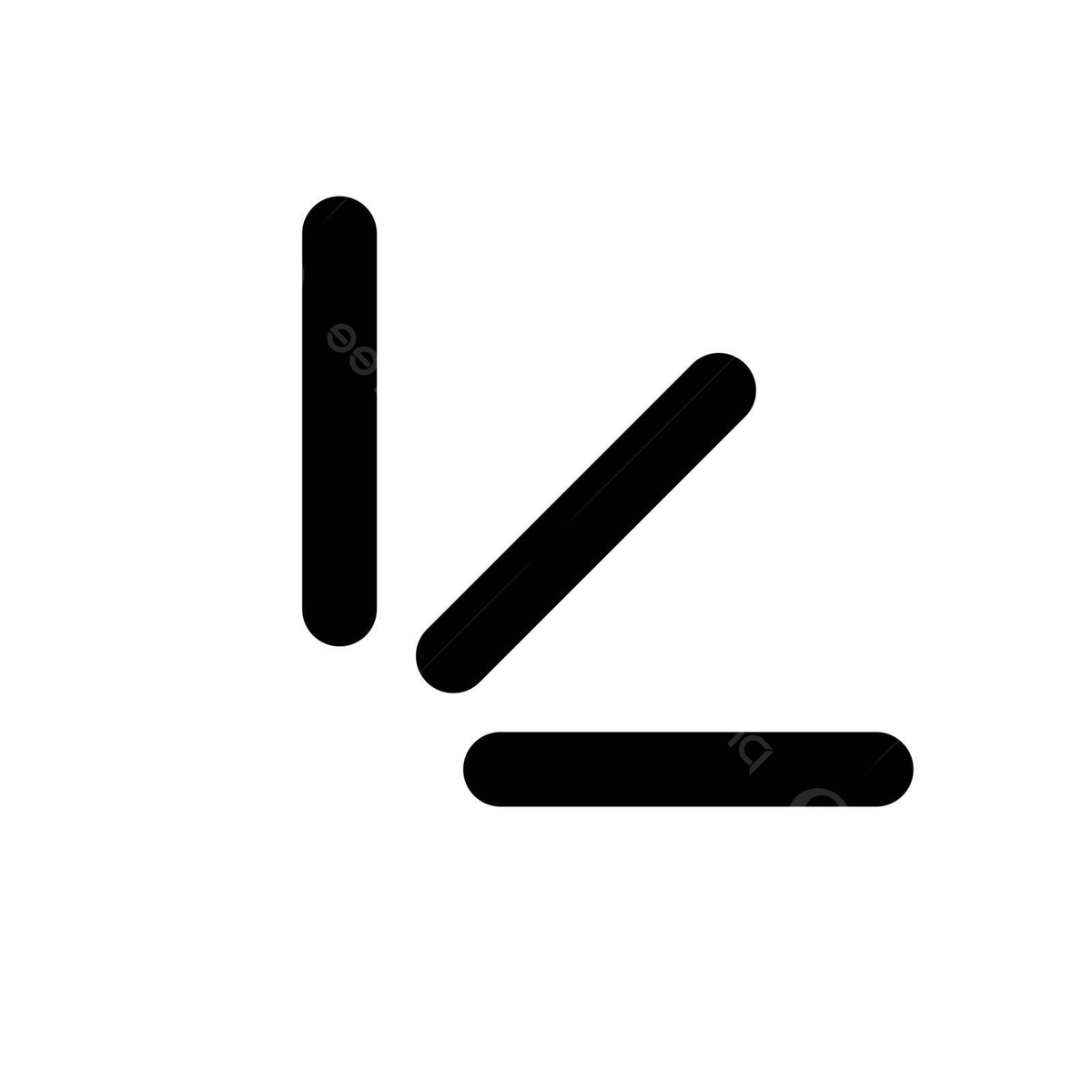 Icono en negro de tres líneas.