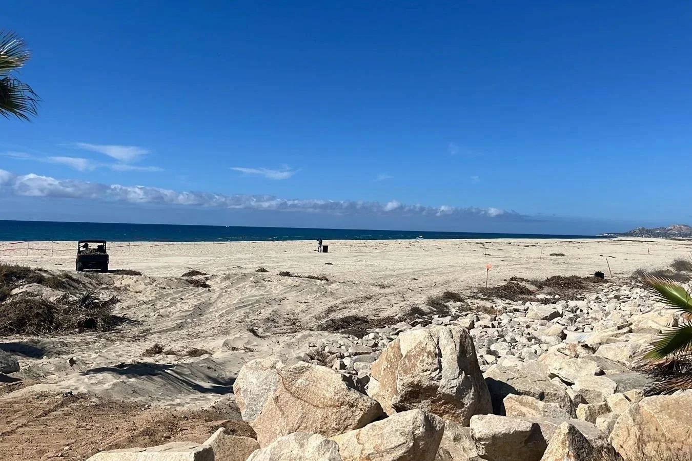 Supervisan trabajos de limpieza y rehabilitación en playa contigua a la Marina Puerto Los Cabos