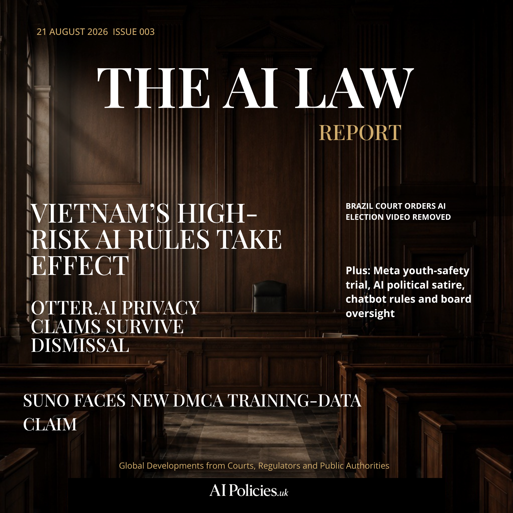 The AI Law Report  Issue 003 | Friday 21 August 2026