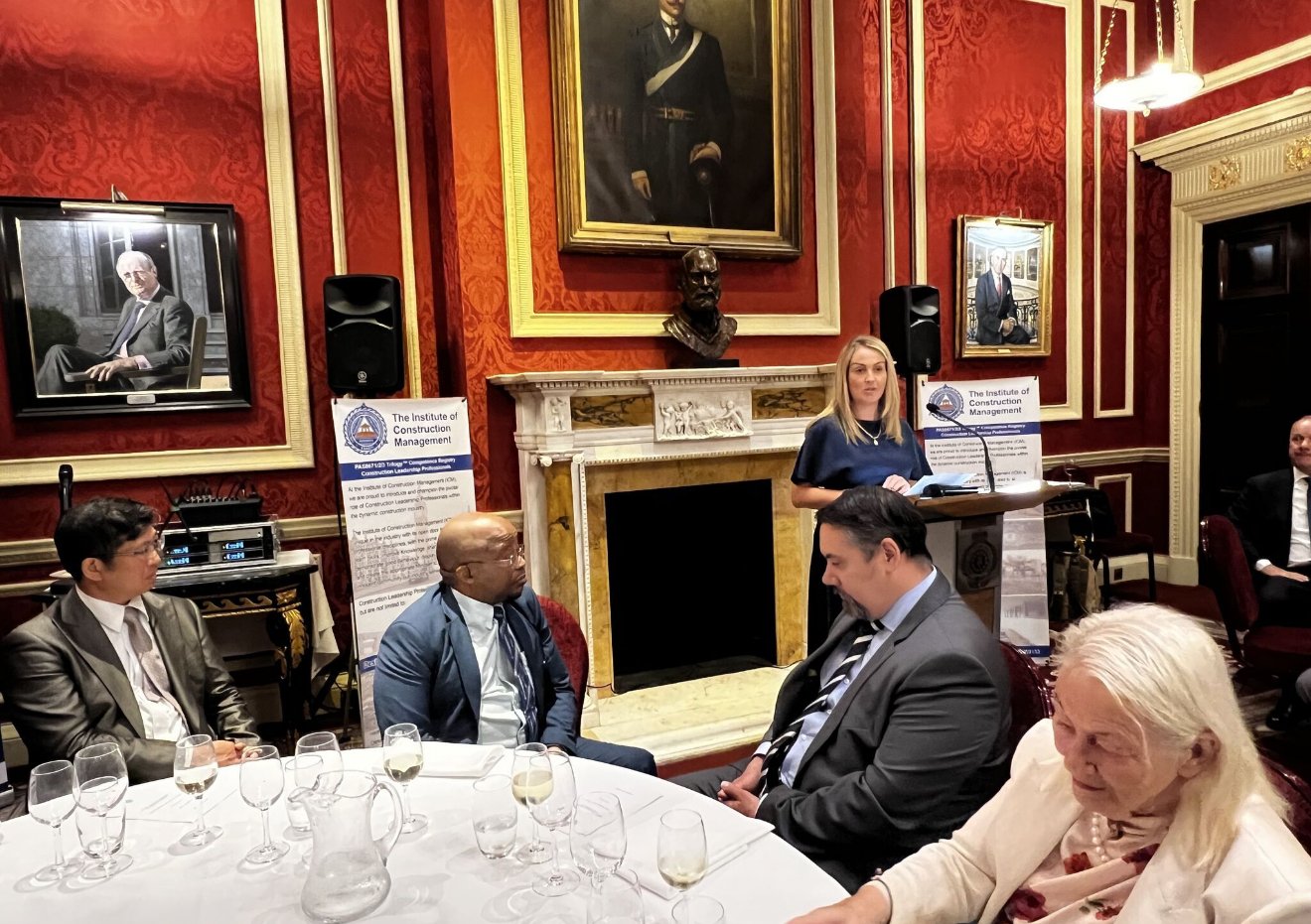 Louize Clark delivering a keynote at the Institute of Construction Management, London