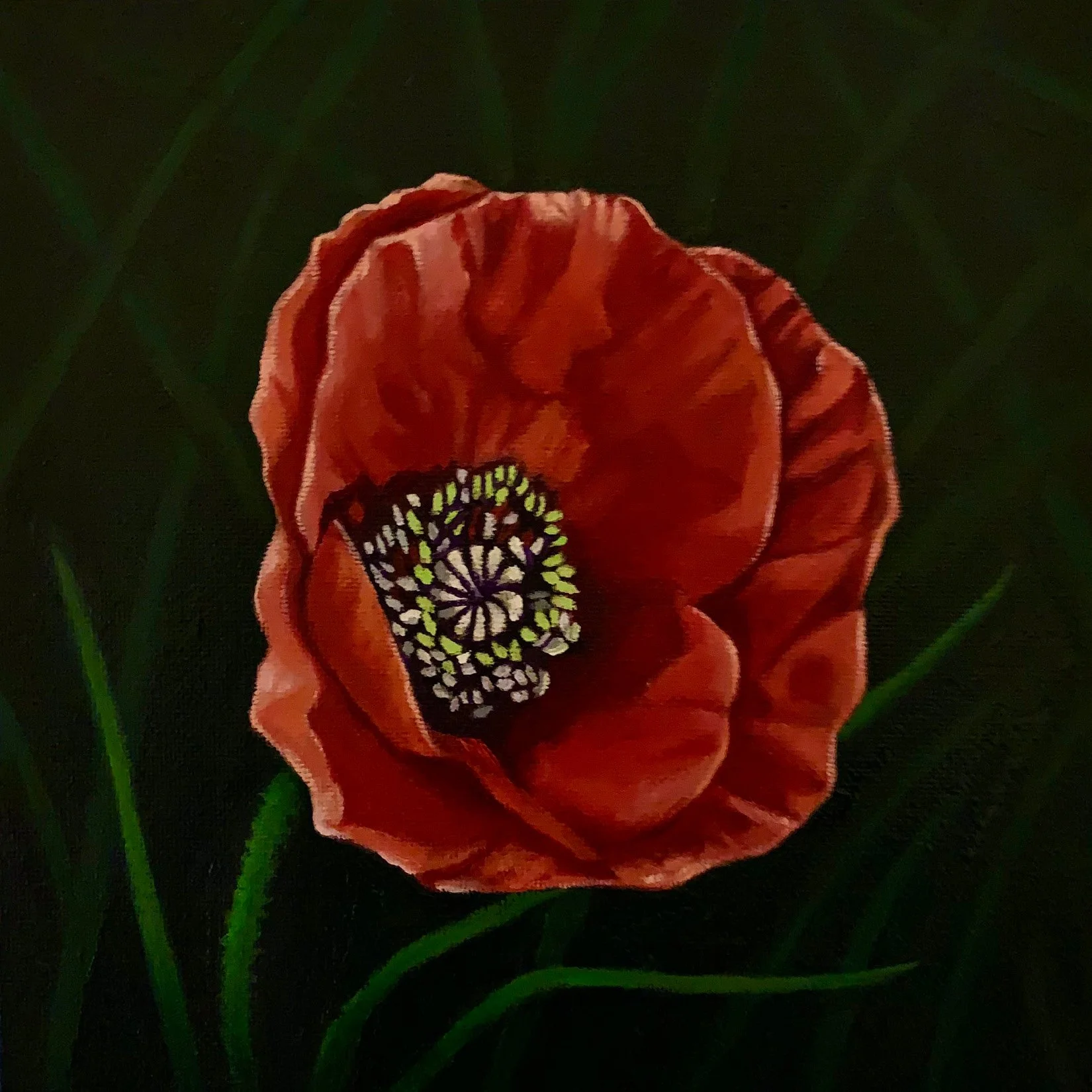 Poppy#1   8" x 8"  $425