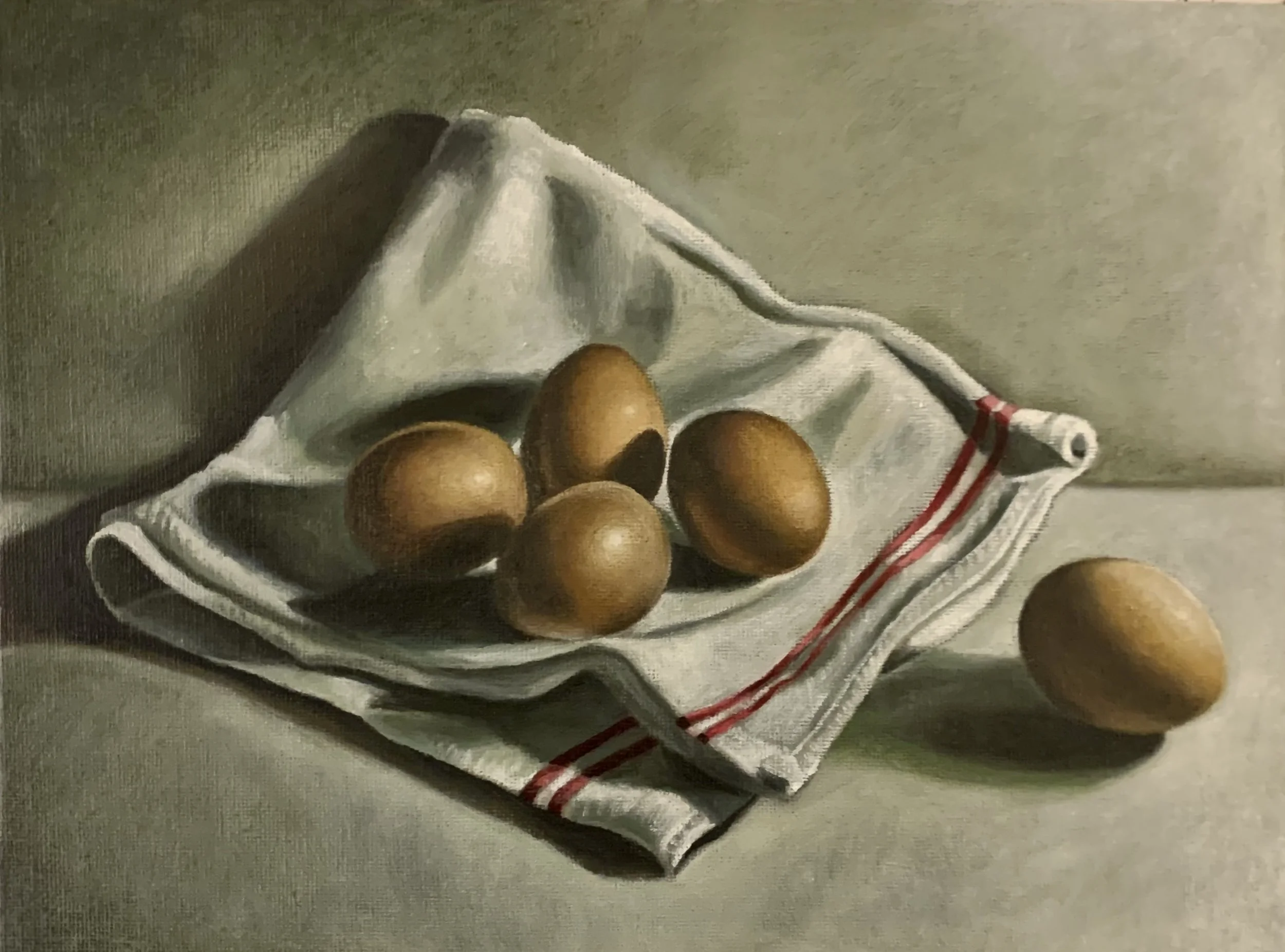 * Five Brown Eggs  9” x 12”  $1080 