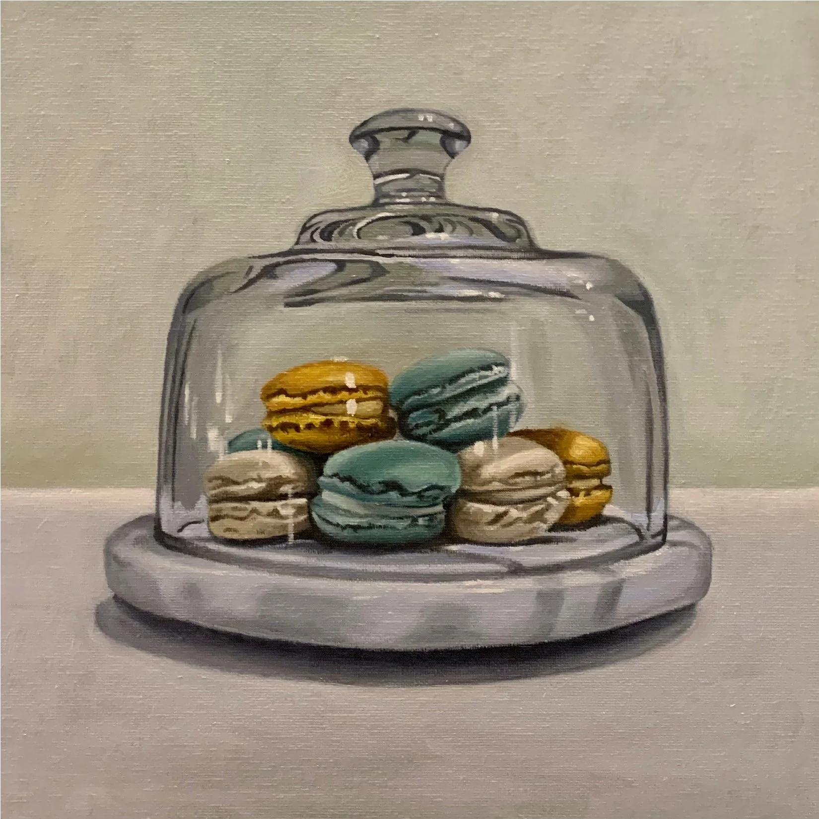Macarons oil on canvas panel 12 x 12" $650