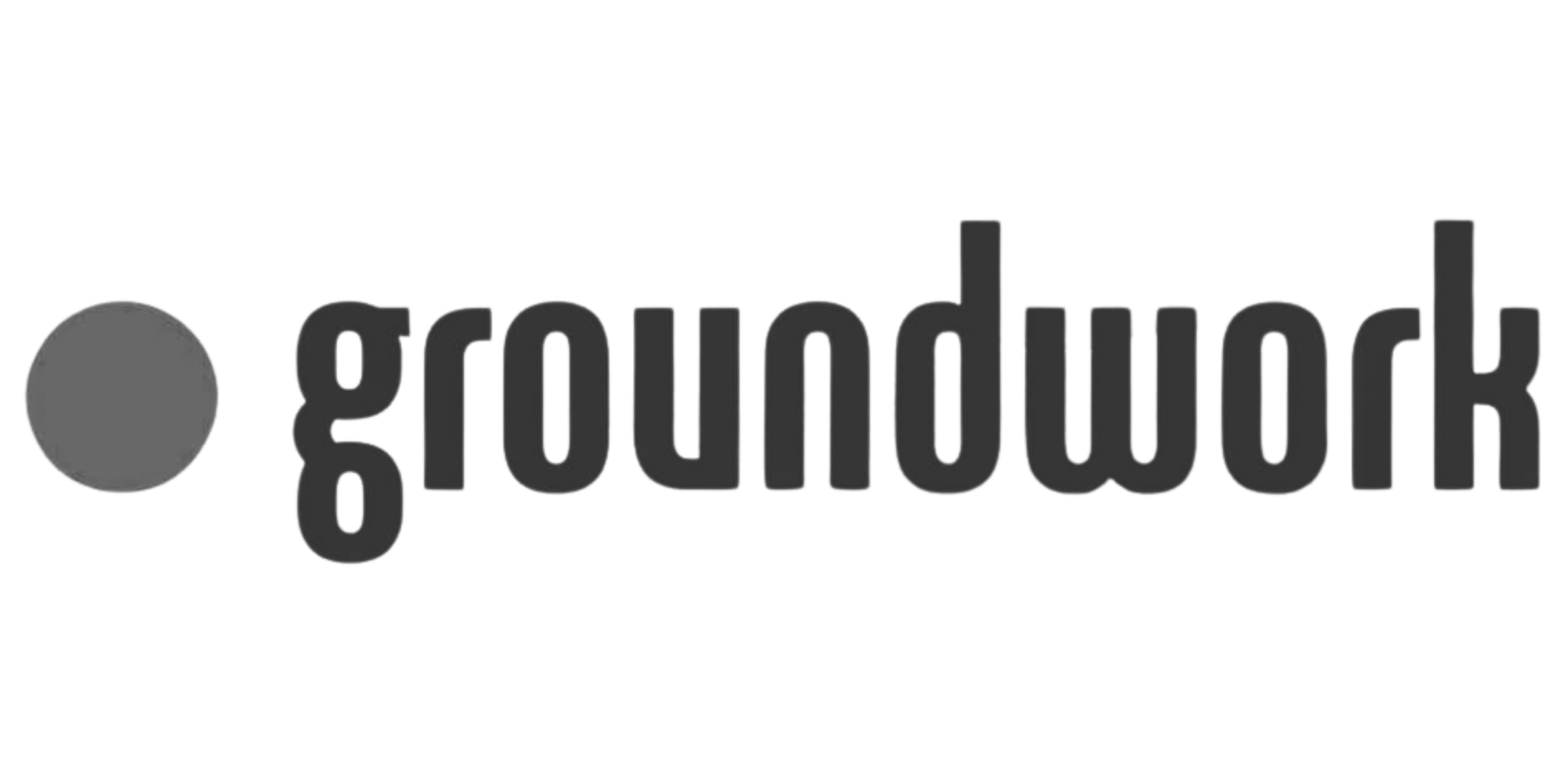 Logo van Groundwork met een grijze cirkel en de tekst 'groundwork' in zwart.