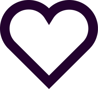 Black outline of a heart with a smaller heart shape inside it.