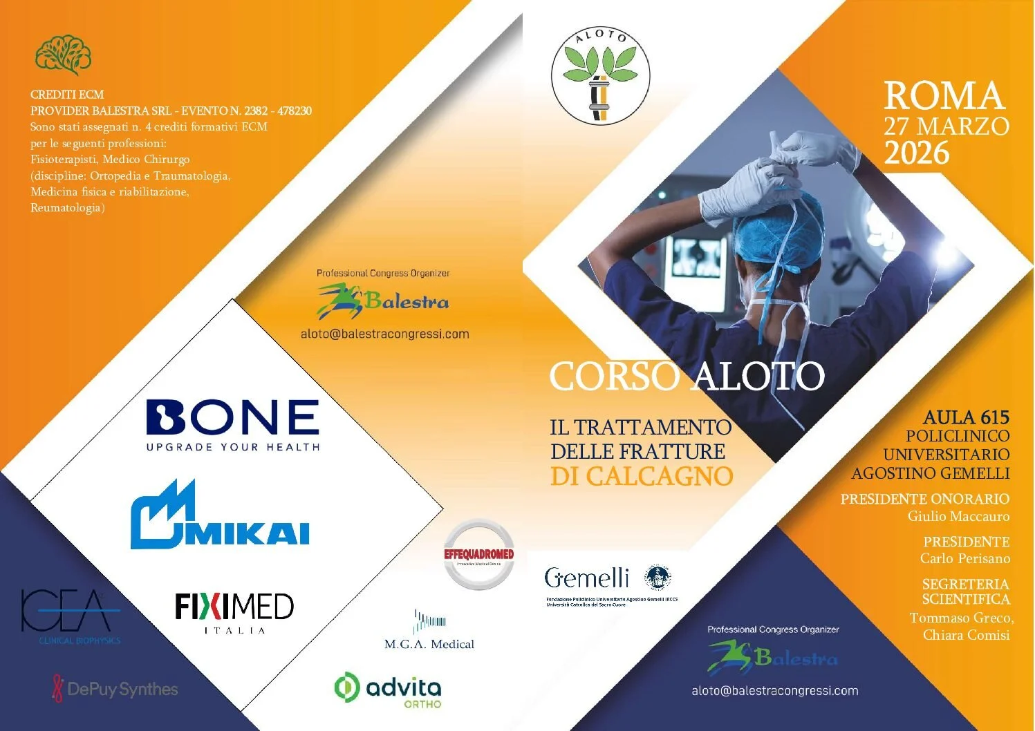 CORSO ALOTO – IL TRATTAMENTO DELLE FRATTURE DEL CALCAGNO