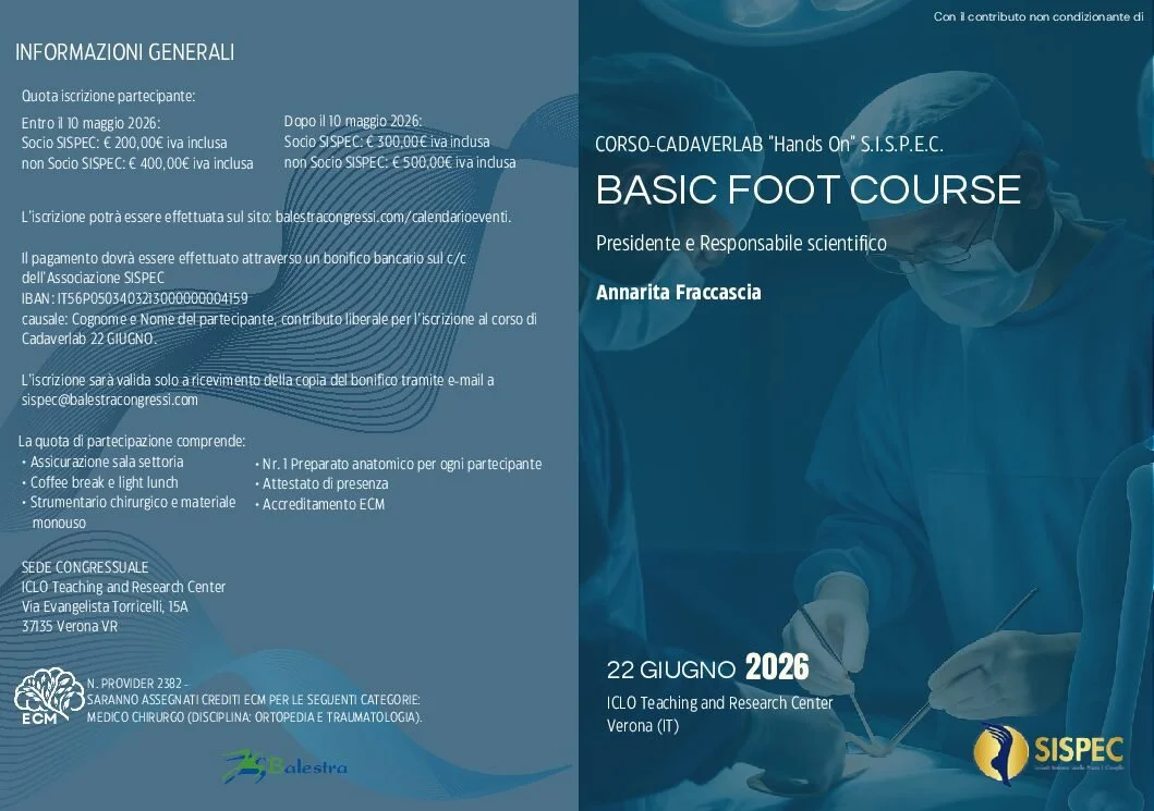 CADAVERLAB – S.I.S.P.E.C. – BASIC FOOT COURSE