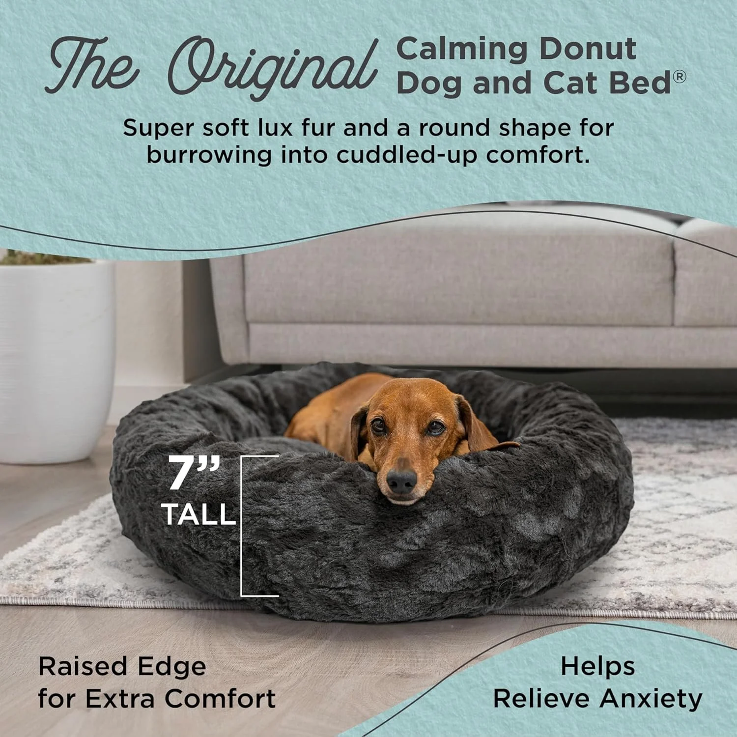 The original calming donut dog and cat bed