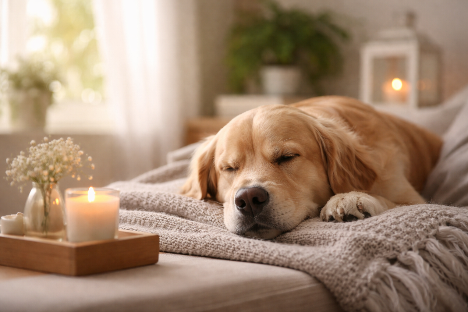 Golden Retriever Resting Peacefully