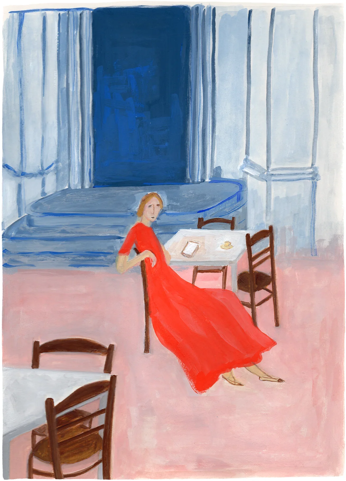 Woman in red