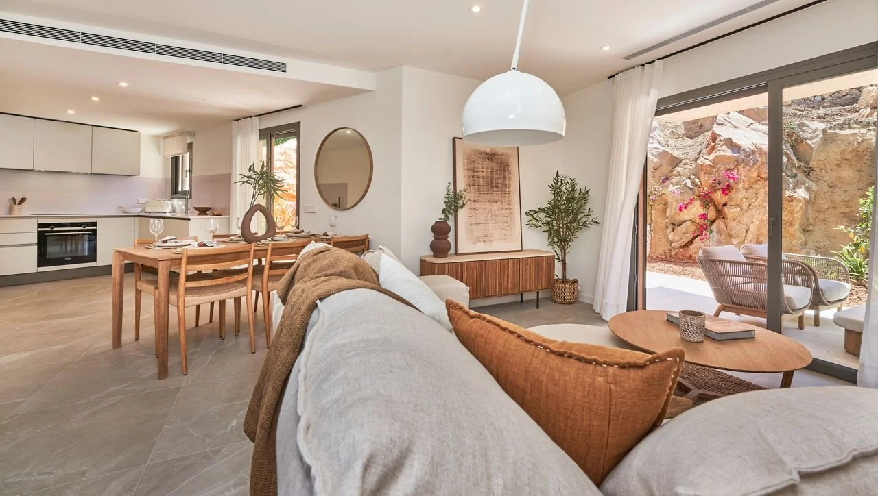 open kitchen and living