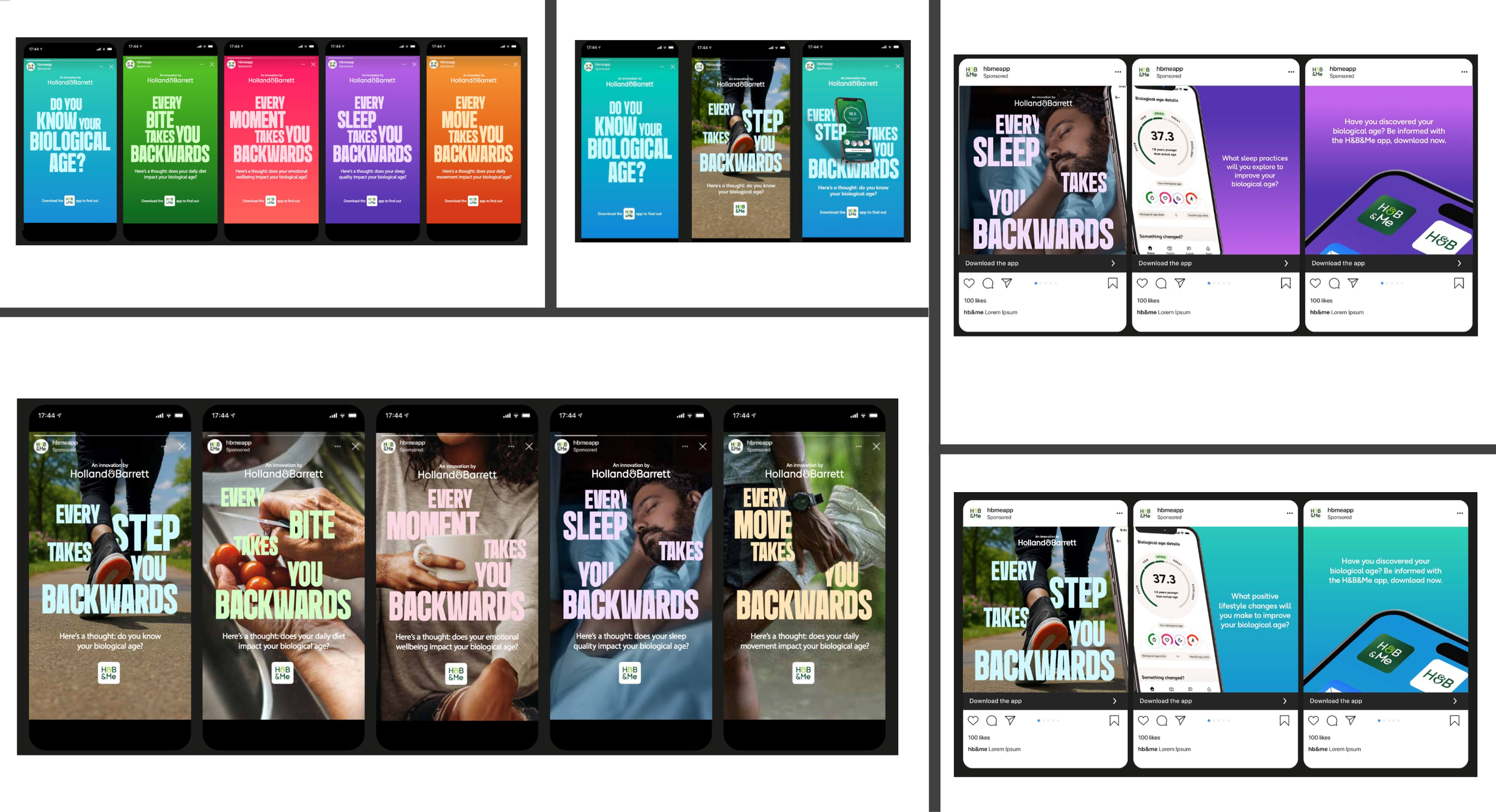 Building on a concept created by creative agency True Story, I wrote copy for H&B&Me's first brand campaign, centred on biological age. Launched across Meta, YouTube, Apple Search Ads, and TikTok, the campaign reached over 50,000 views in its first i