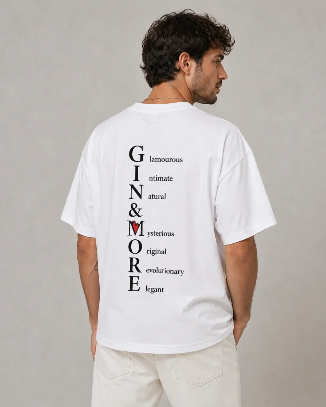 gin-and-more-tshirt-bianca-uomo-acrostico-retro.webp