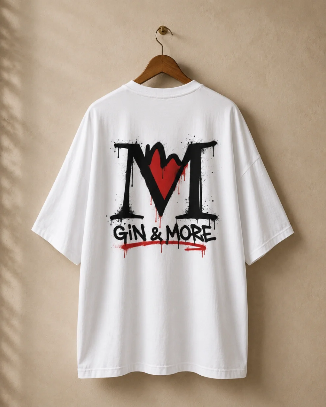 T-Shirt Gin&More Bianca Oversize - Logo Streetwear