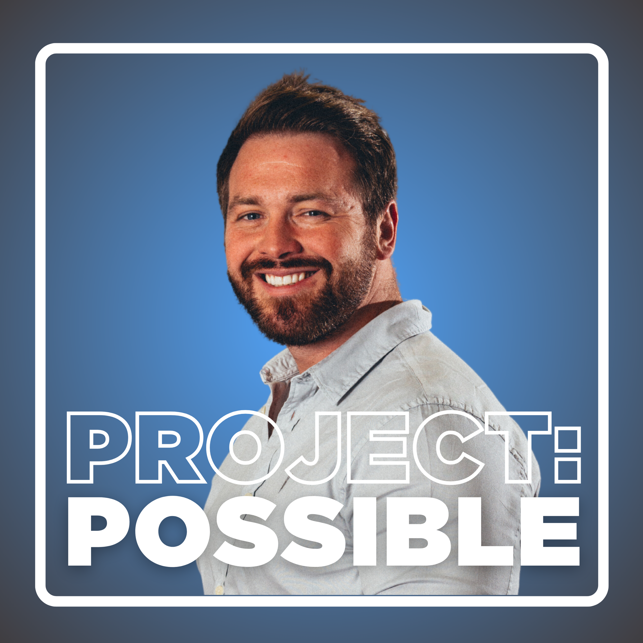 Rich Leigh, wearing a light-coloured shirt, against a blue background, with the words 'PROJECT POSSIBLE' overlaid.