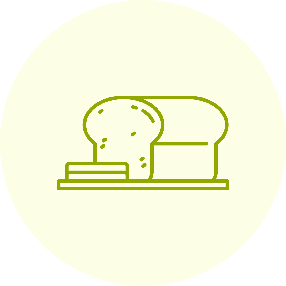 Icon van een snee met een snijplank.