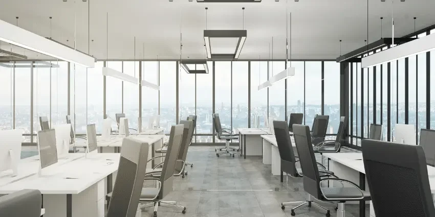 Bureau moderne entretenu par des services de nettoyage professionnels à Bruxelles.