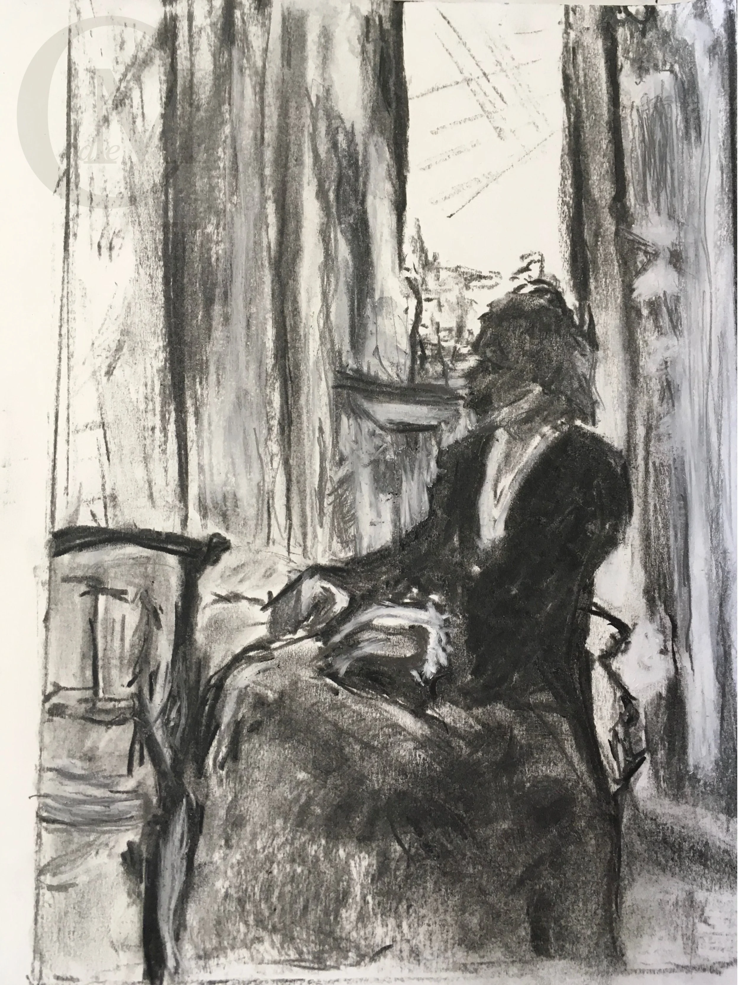 Glimpse: After Degas' Woman at a Window, 1870.