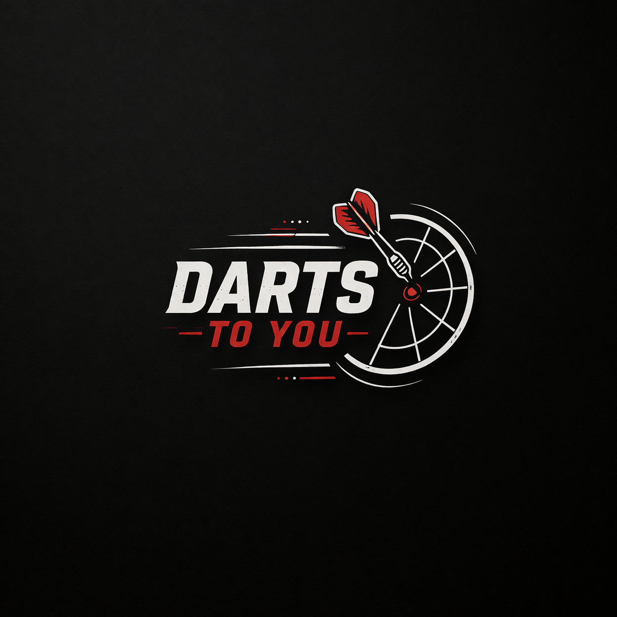Logo with a dartboard and dart, and text that reads 'Darts to You' in red and white.