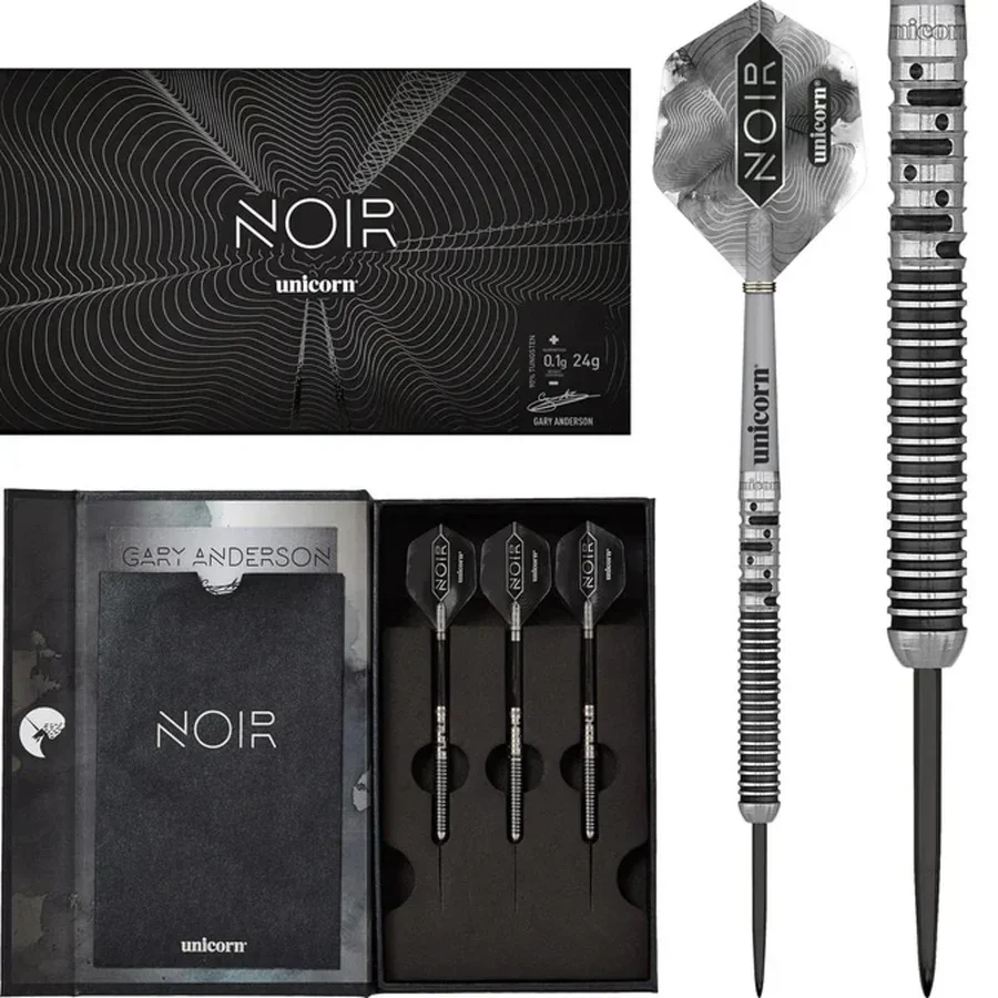 Unicorn Gary Anderson Noir 90% Tungsten Phase 5 World Champion Steel Tip Darts