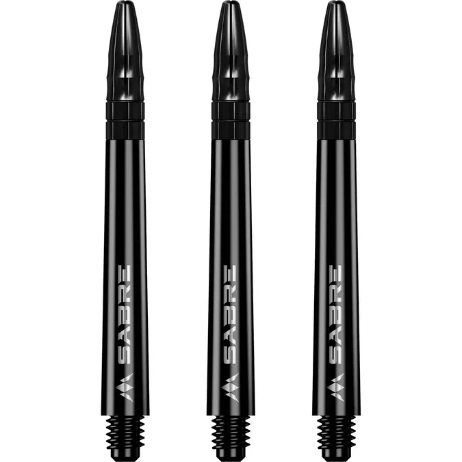 Mission Sabre Shafts Polycarbonate Dart Stems - Black - Black Top