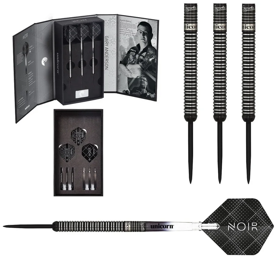 Unicorn Gary Anderson Noir Deluxe Player Edition Phase 3 World Champion Steel Tip Darts