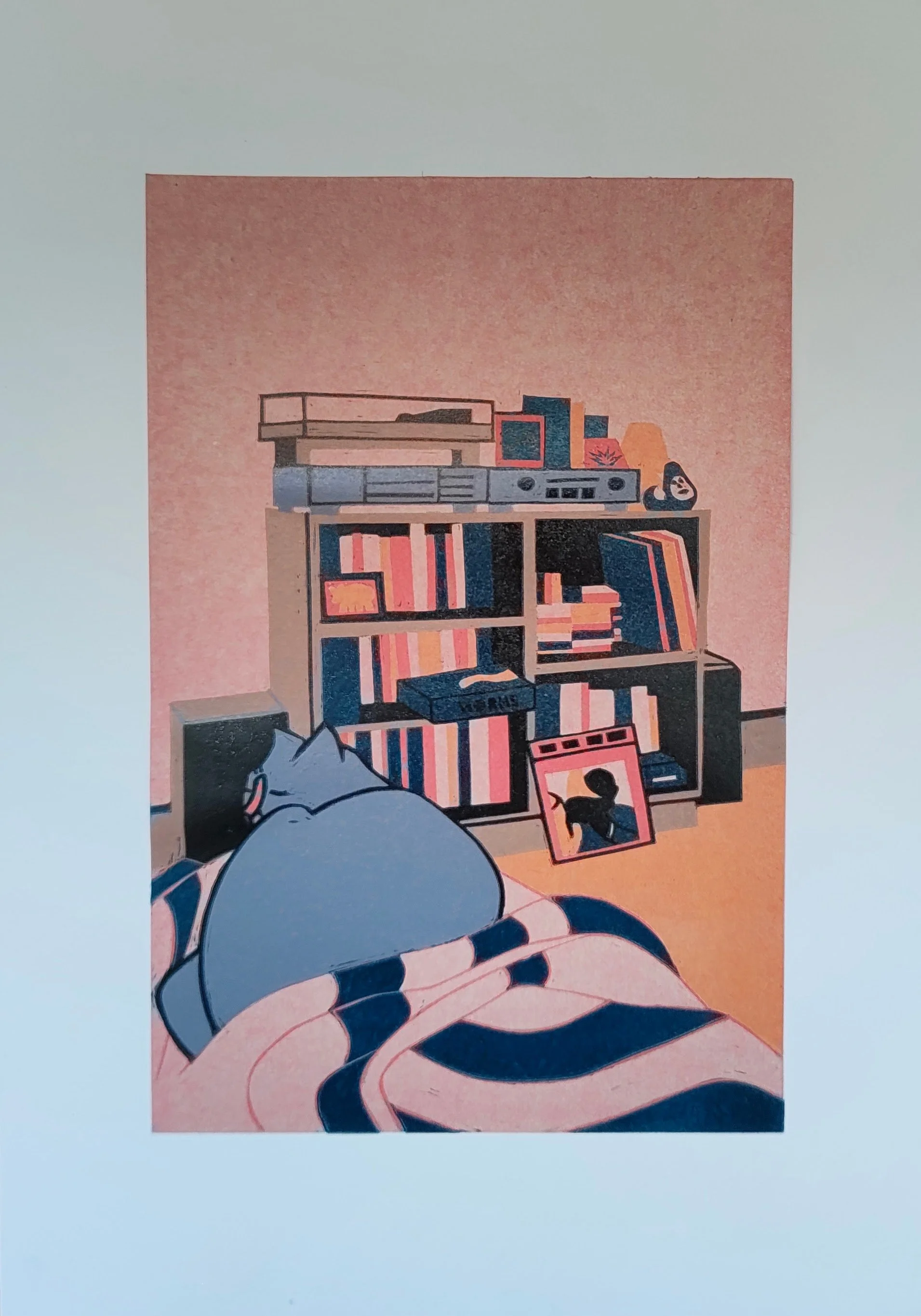 on pink tissue paper