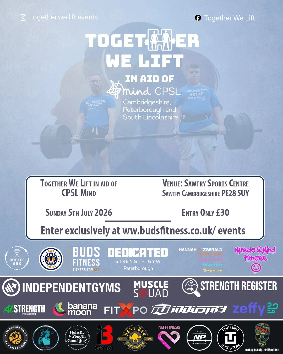 Event day posted for Together We Lift Cambridgeshire 2026
