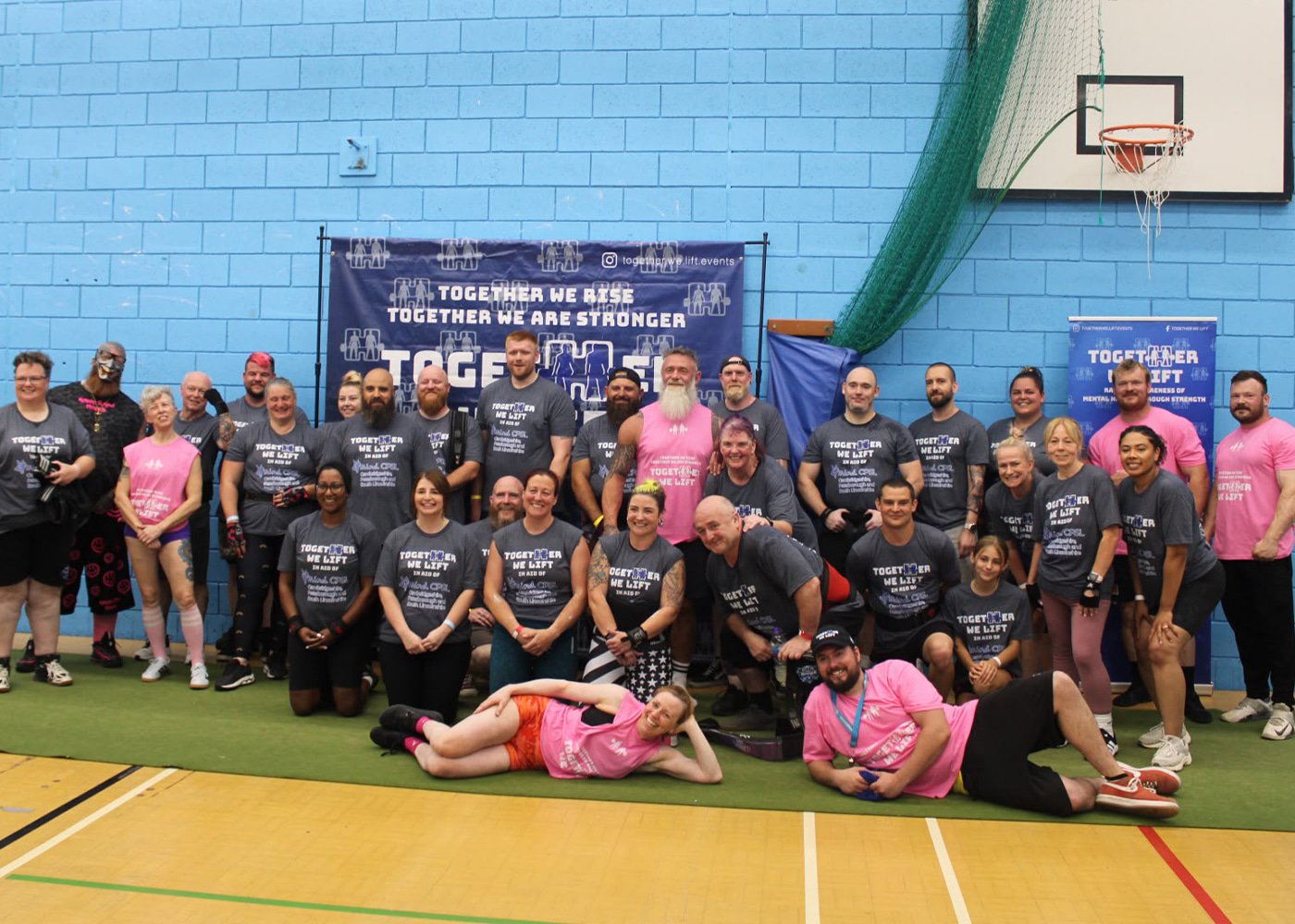 Athletes and coaches from the class of 2026 Together We Lift Cambridgeshire in aid of CPSL Mind